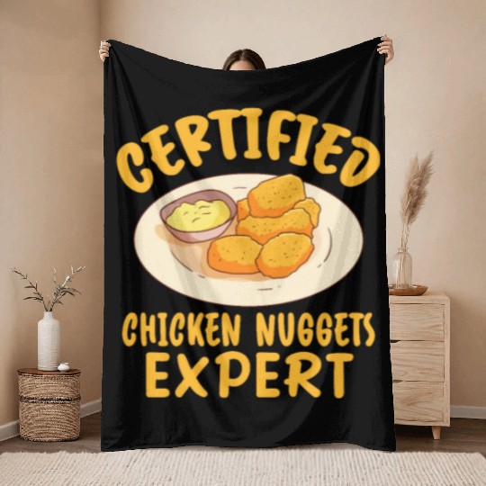 Certified Chicken Nuggets Expert Throw Blankets