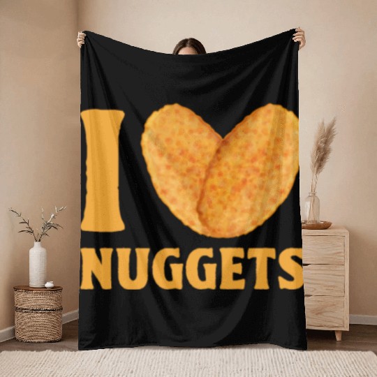 I Love Chicken Nuggets Throw Blankets