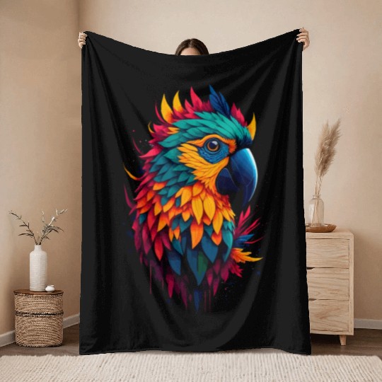 macaw Throw Blankets