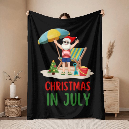 CHRISTMAS IN JULY Throw Blankets