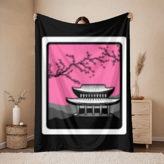 Cherry Blossom Throw Blankets, Sakura Kawaii Pop Culture