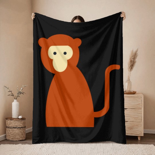 Brown Monkey Throw Blankets