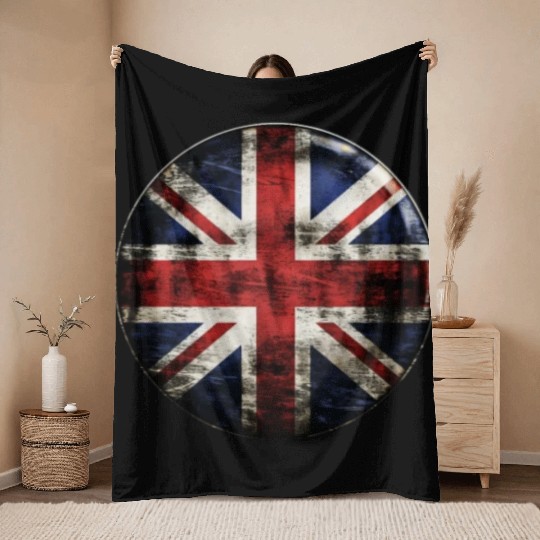 Union Jack Vintage Distressed Throw Blankets