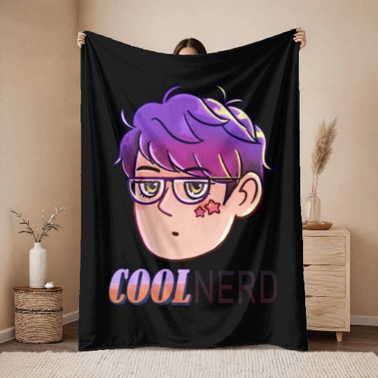 Cool Nerd - Colour Purple design Throw Blankets