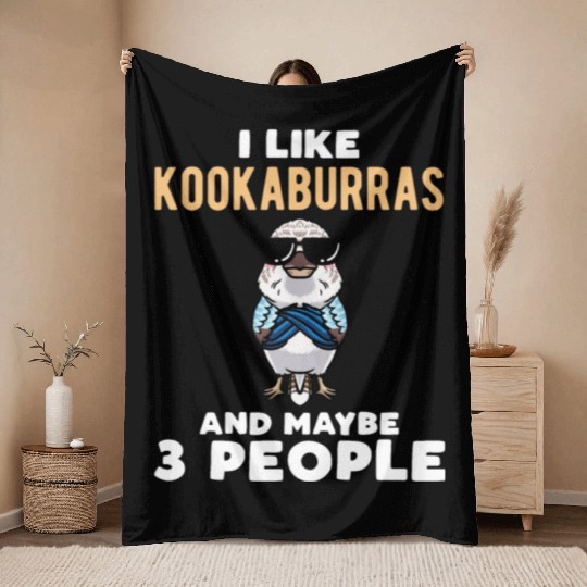 Kookaburra Bird Watching Birding Birder Throw Blankets