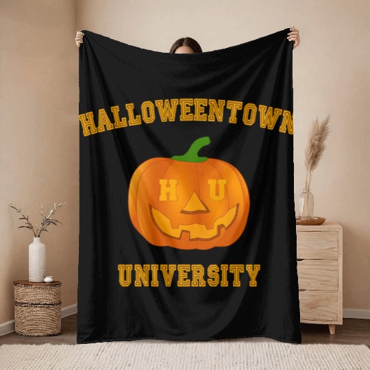 Halloweentown University Pumpkin For Treat Or Tric Throw Blankets