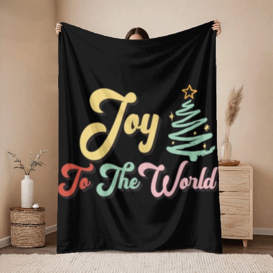 Joy to the world nostalgia trending Throw Blankets