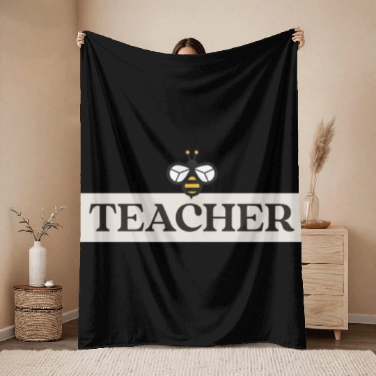 TEACHER and Bee Throw Blankets