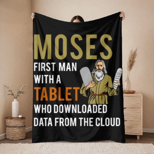 Jewish Passover Moses Tablet Data Cloud Computing Throw Blankets