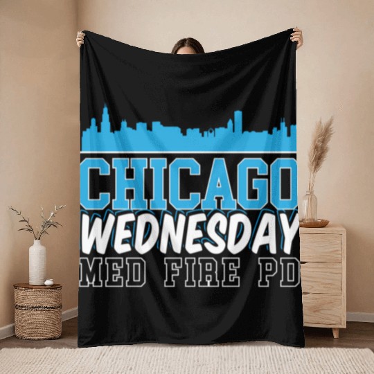 Chicago Wednesday Med Fire Pd Chicago yline Throw Blankets