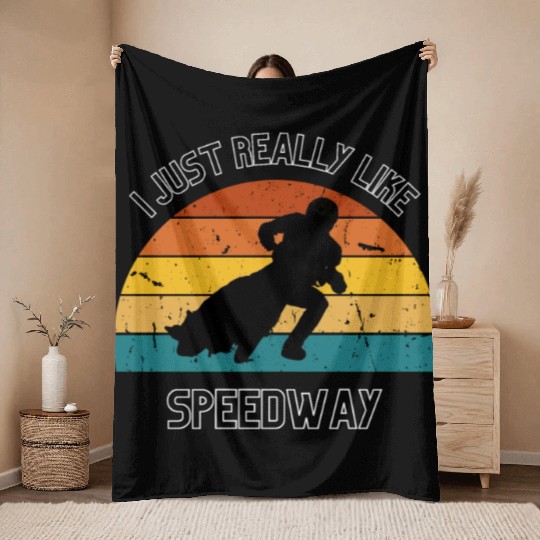 I JUST REALLY LIKE SPEEDWAY Throw Blankets