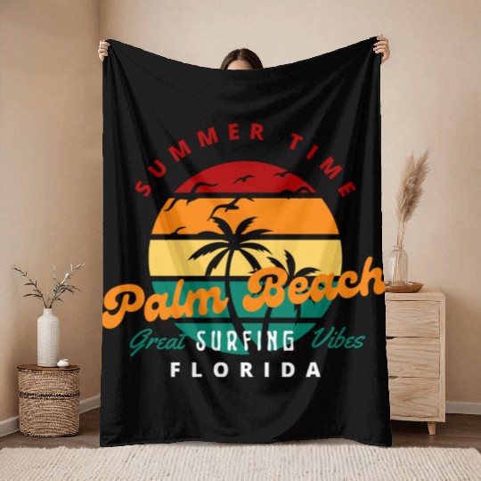 Palm Beach Florida Throw Blankets