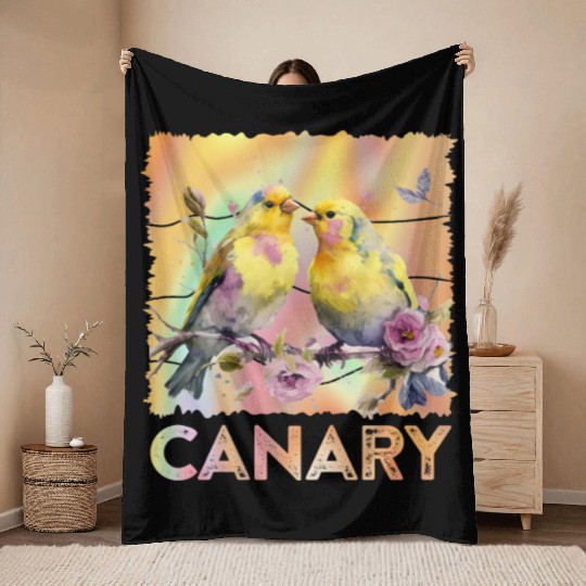 Canaries Canary Bird Lovers singing Birds Throw Blankets