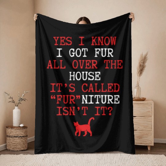 I got fur all over the house nostalgia cool Throw Blankets