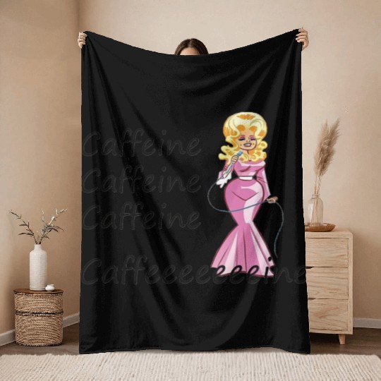 Dolly Parton fan; coffee drinker; caffeine Throw Blankets