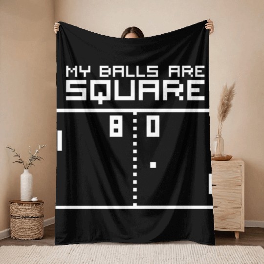 My Balls Are Square Retro Computer Geek Throw Blankets