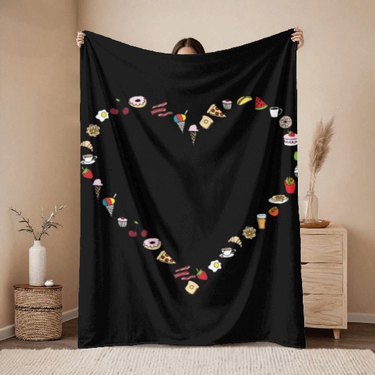 I Love Food Throw Blankets