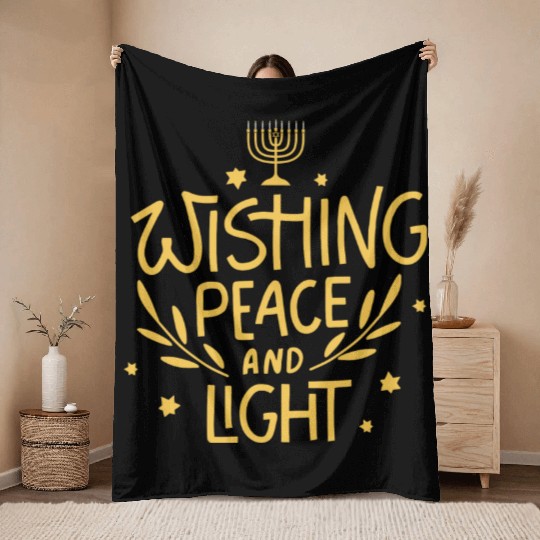 Wishing Peace And Light This Hanukkah Throw Blankets