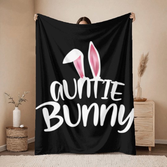 Aie Bunny Easter Family Throw Blankets