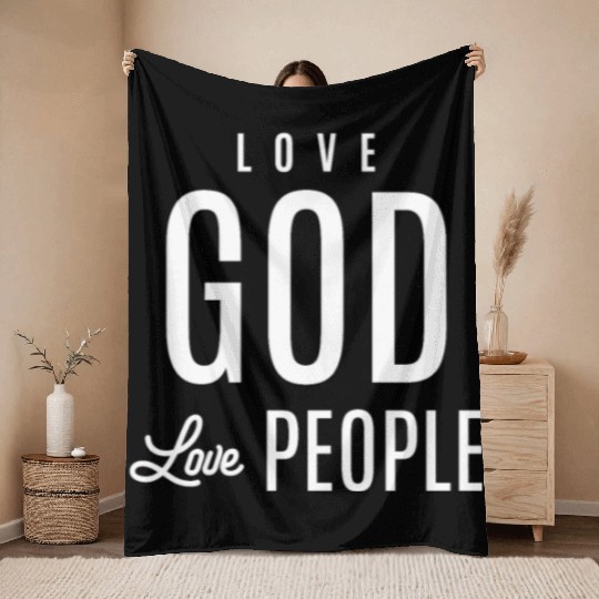 Spread Love, Embrace Faith - Love God Love People Throw Blankets