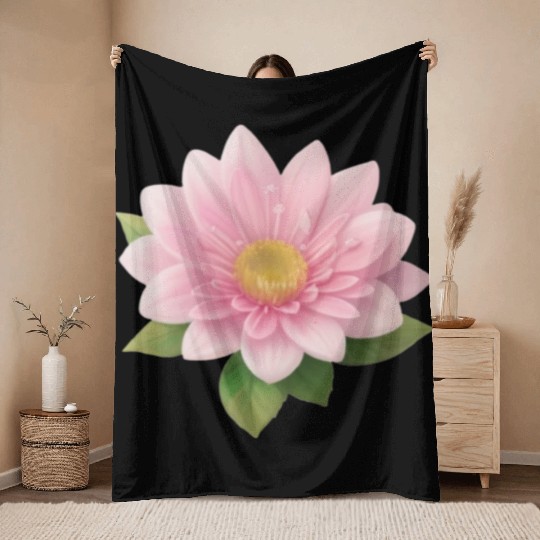 Lovely Pink Little Flower - Water Lily Throw Blankets