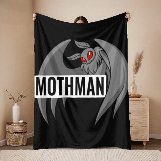 Mothman Throw Blankets