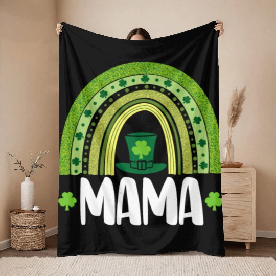 Mama St Patricks Throw Blankets
