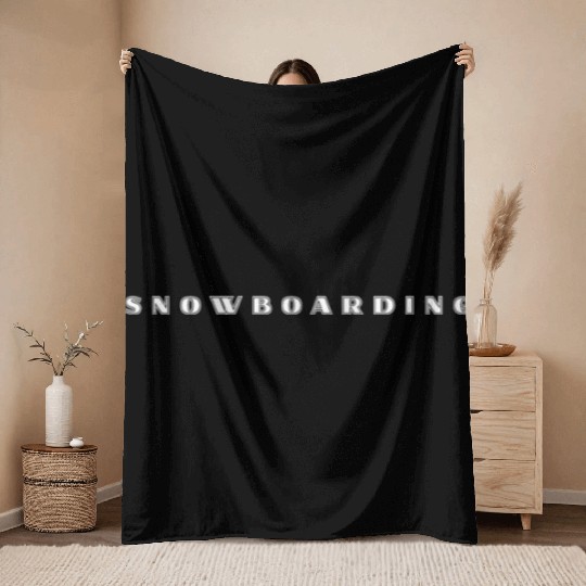 snowboarding letters Throw Blankets
