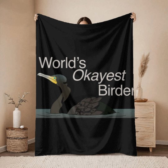 World s Okayest Birder Throw Blankets