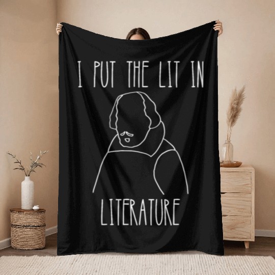 Funny english literature teacher slogan Throw Blankets