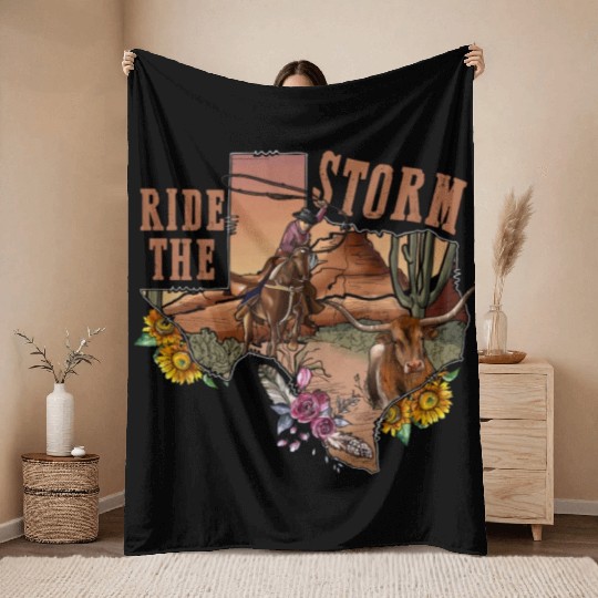 Ride The Storm Throw Blankets