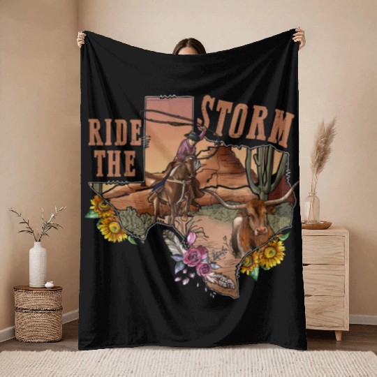 Ride The Storm Throw Blankets