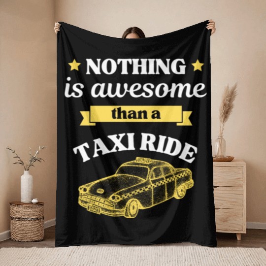 Taxi Ride Old Car Lover Throw Blankets