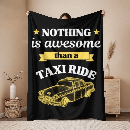 Taxi Ride Old Car Lover Throw Blankets