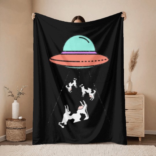 MOO the Truth Is Out There Area 51 Alien Ufo Throw Blankets