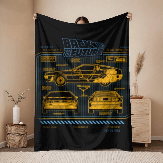 Back To The Future 35Th Anniversary Delorean Throw Blankets