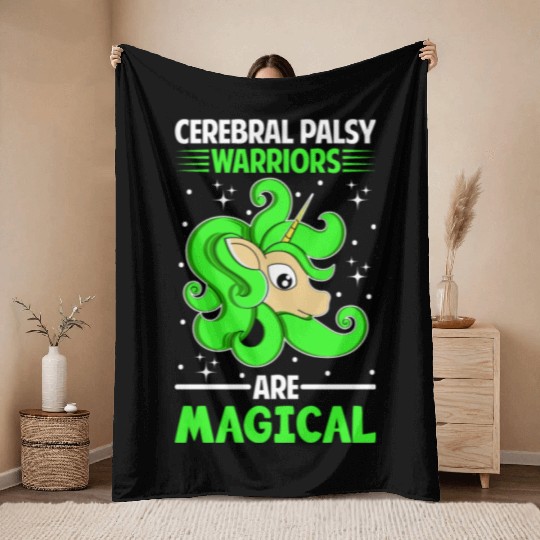 Cerebral Palsy Warriors Are Magical Unicorn Lover Throw Blankets