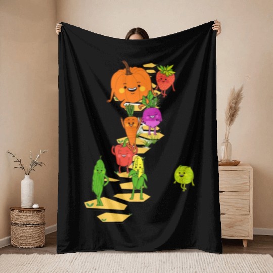 Farm Harvest Green Throw Blankets- From Garden to barn