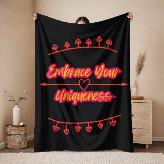 Self love -Embrace yourself Motivational Throw Blankets Throw Blankets