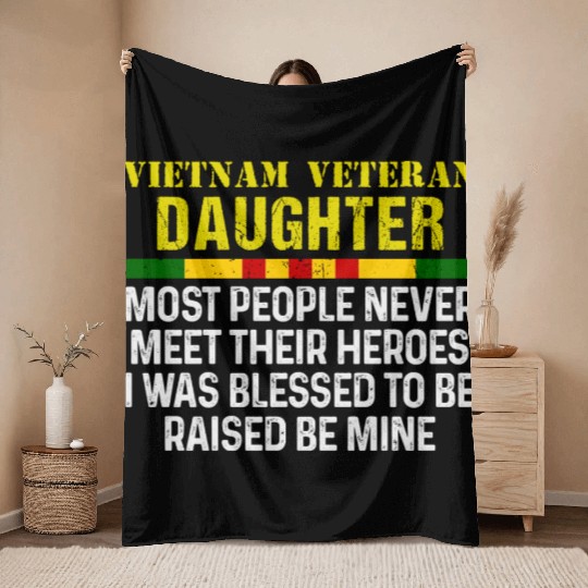 US Army Vietnam Veteran Daughter Throw Blankets
