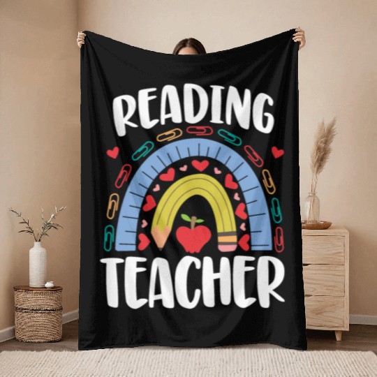 Reading Teacher Throw Blankets