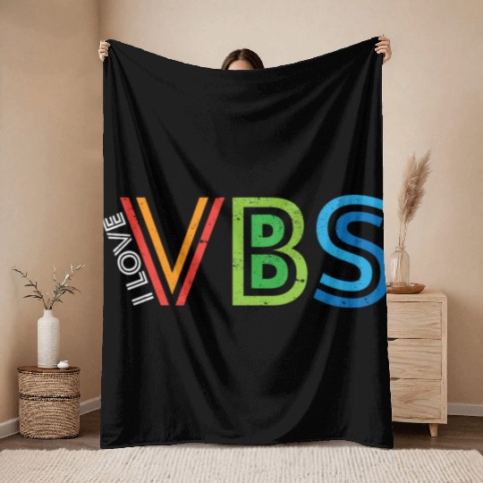 I Love VBS Vacation Bible School Crew Church Throw Blankets