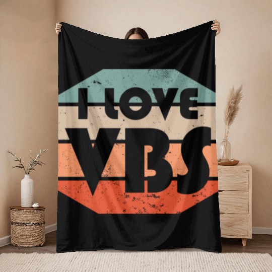 I Love VBS Summer Camp Vacation Bible School Crew Throw Blankets