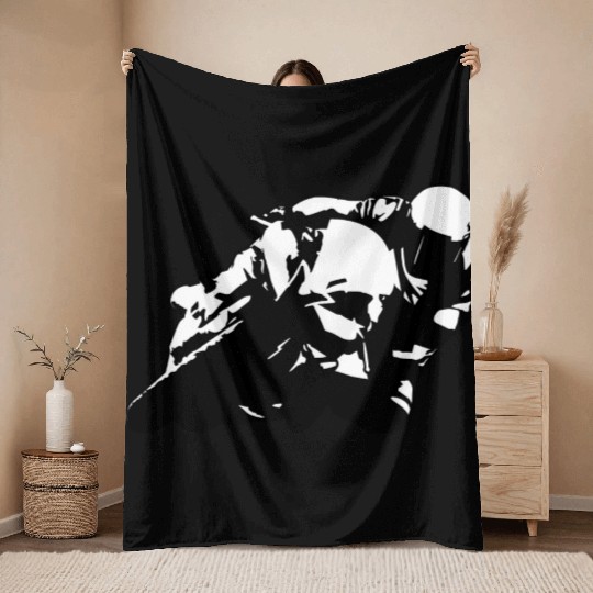 Sportbike Racing Motorcycle Throw Blankets