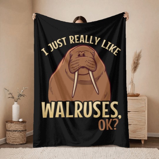 Walrus Walruses Walrus Lover Throw Blankets
