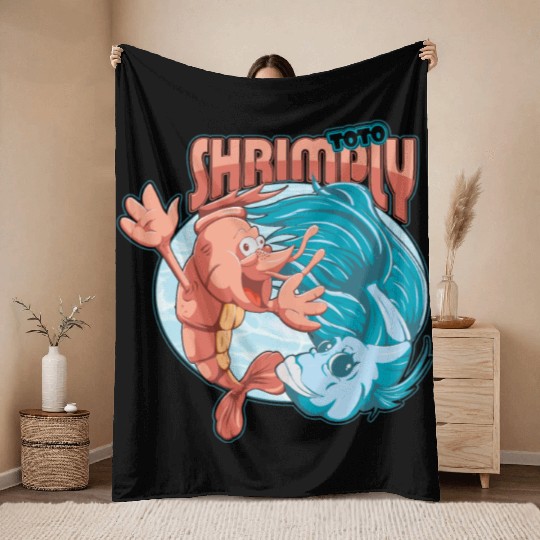 shrimp and catfish Throw Blankets