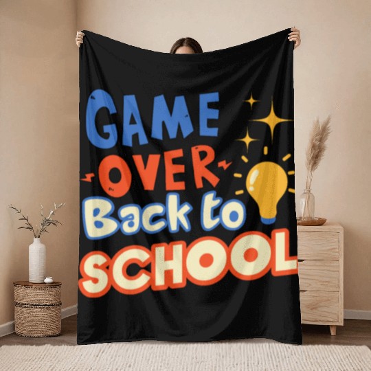 Game Over Back to School Throw Blankets