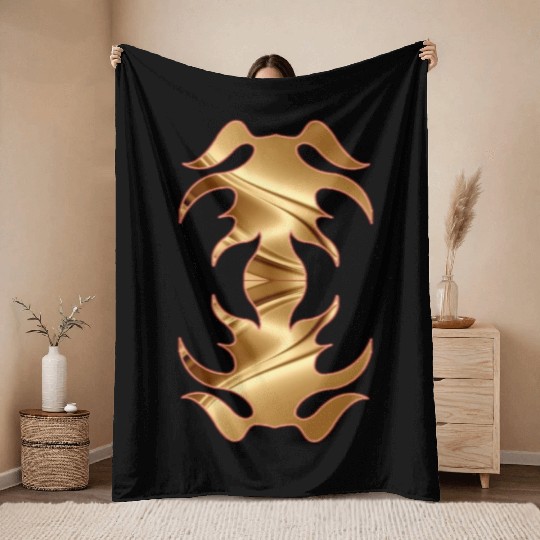 golden retriever heart Throw Blankets