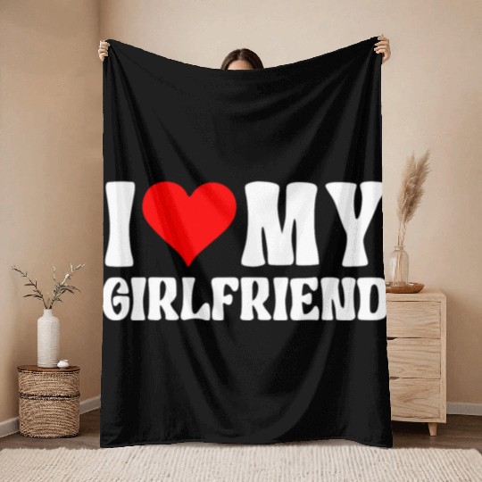 I Love My Girlfriend - I Heart My Girlfriend Class Throw Blankets