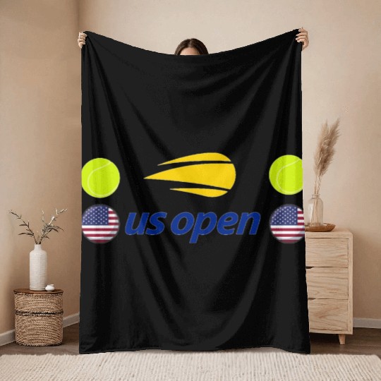 us open tennis Throw Blankets